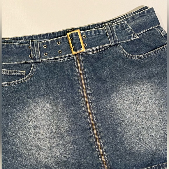 Cider Denim Skirt w/ Belt 1X **NWT** - Picture 2 of 4